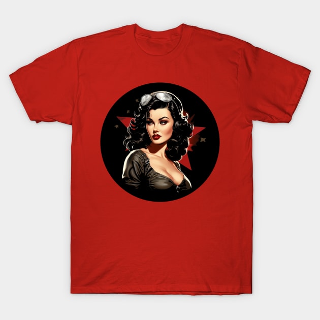 Pin up Girl Old Hollywood vibes 1940s Vintage fashionista T-Shirt by RetroZin